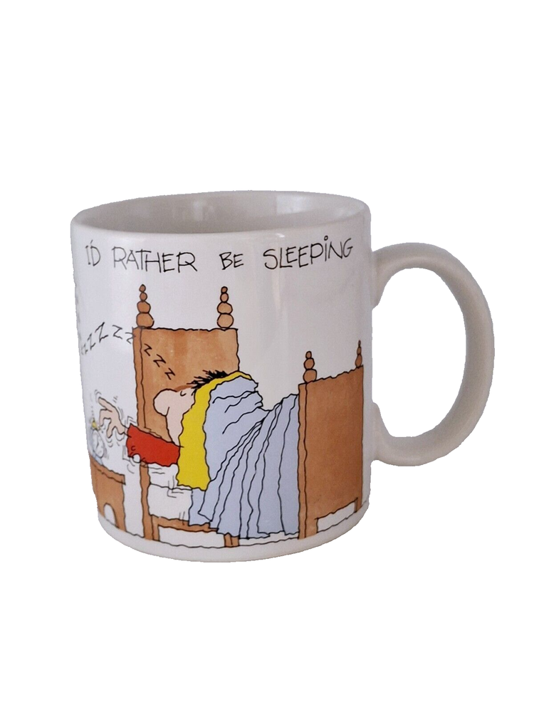 Vintage Russ Berrie 12 Fluid Ounce Stoneware Mug I'd Rather Be Sleeping 8271