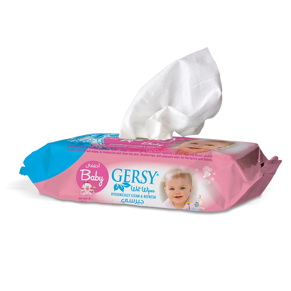Gersy Wet Wipes Baby Wipes Fresh Smell Strong Double Wipes Personal Care 80Wipes