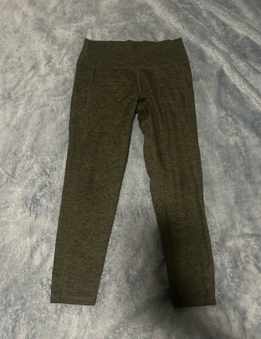 Aerie High Rise Hugger Green Leggings Size Large Short