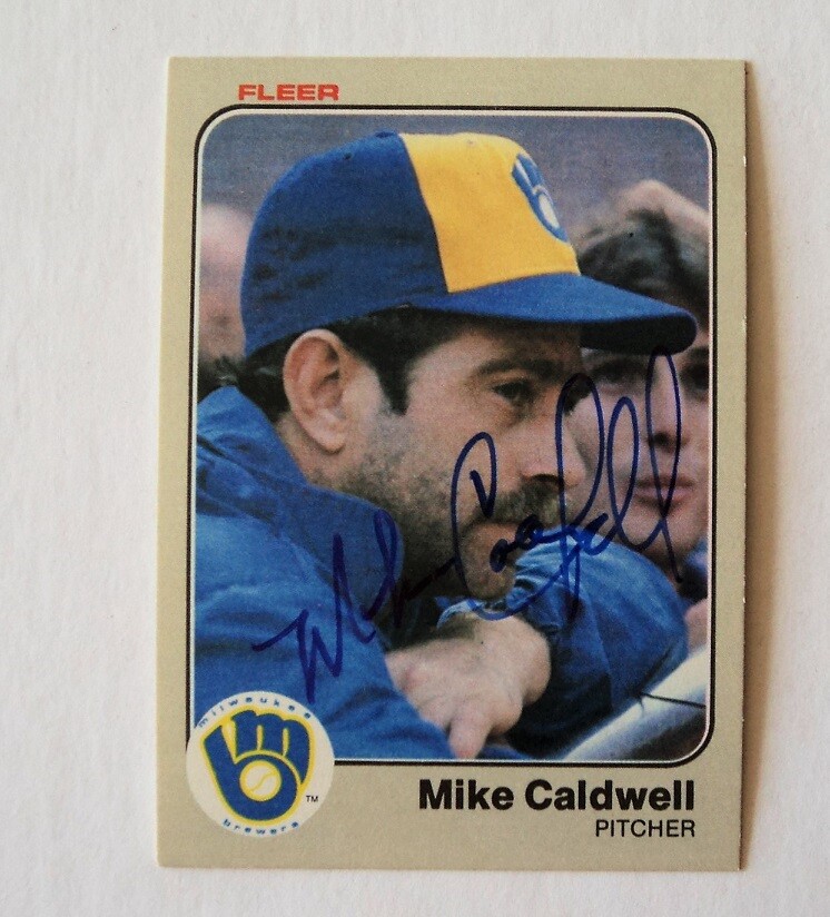 1983 Fleer #29 Mike Caldwell Brewers Autograph -  FLASH SALE-image