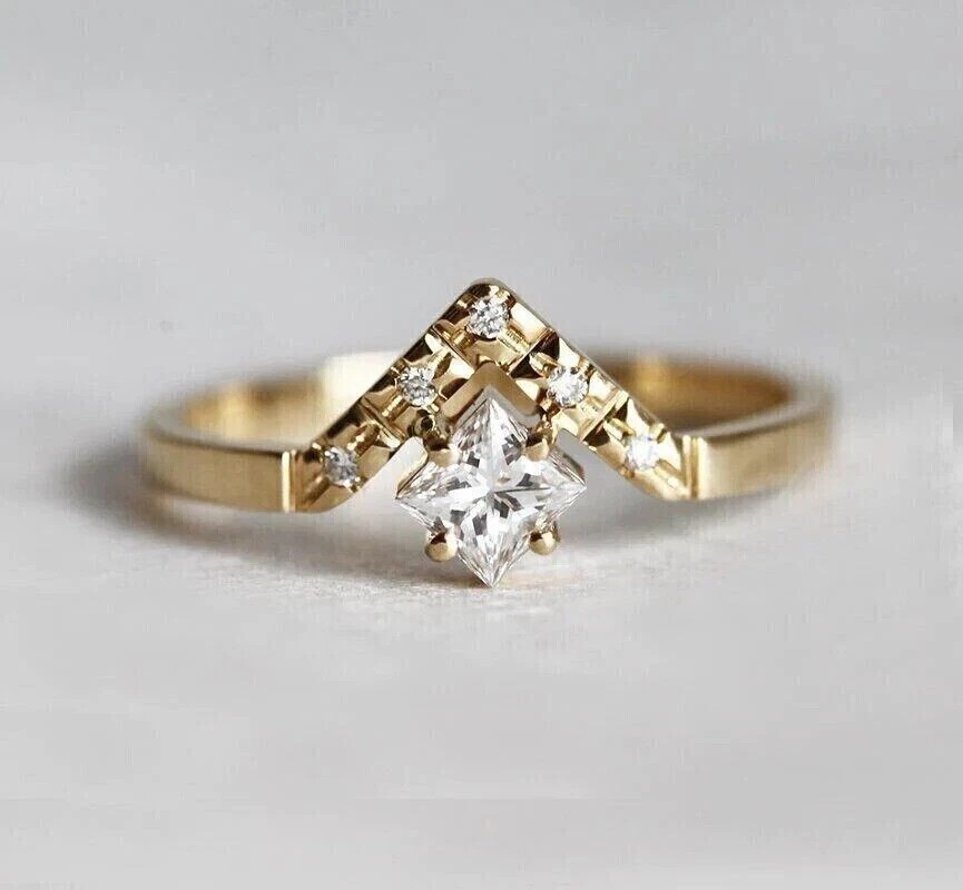 1CT Princess Lab-Created Diamond Wedding Band in 14K Gold Plated