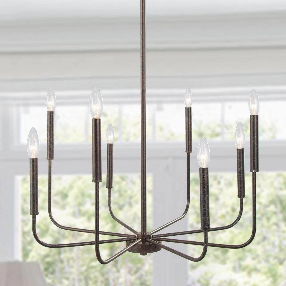 LALUZ Chandelier, Dining Room Chandelier Lighting Fixtures Hanging, 26” Dia