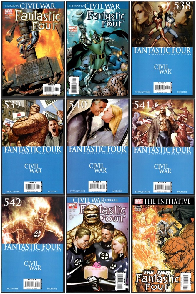 Fantastic Four #536 537 538 539 540 541 542 543 544 (Marvel, 2006) VF/NM to NM-