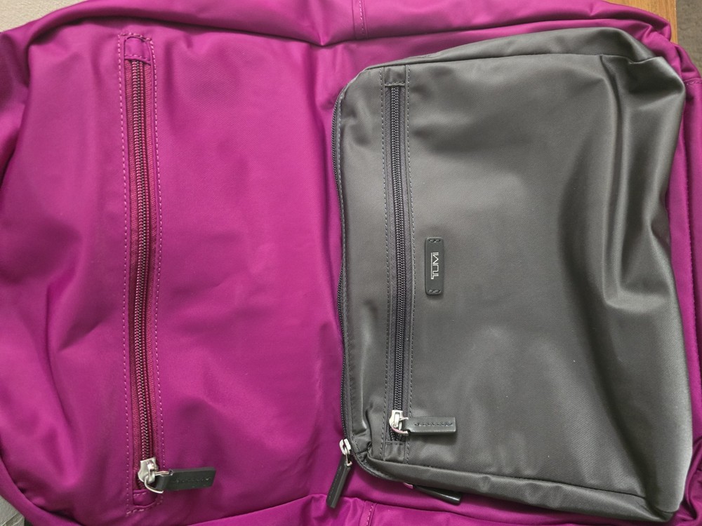 Tumi Violet Nylon Bookbag Backpack Stylish Durable Travel Essential