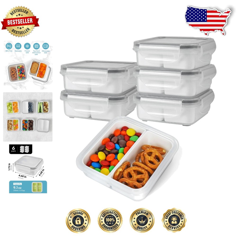Paquete de 6 mini contenedores herméticos para bocadillos - perfectos para bocadillos saludables sobre la marcha