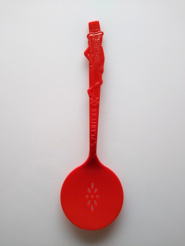 Peanut Vintage Red Plastic Serving Spoon 1950s Planters Peanuts Kitchenware