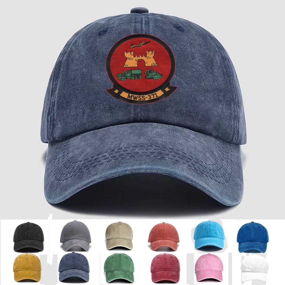 Custom Embroidered Hat MWSS-371 Wing Support Squadron, Veteran Cap, Trucker Hat