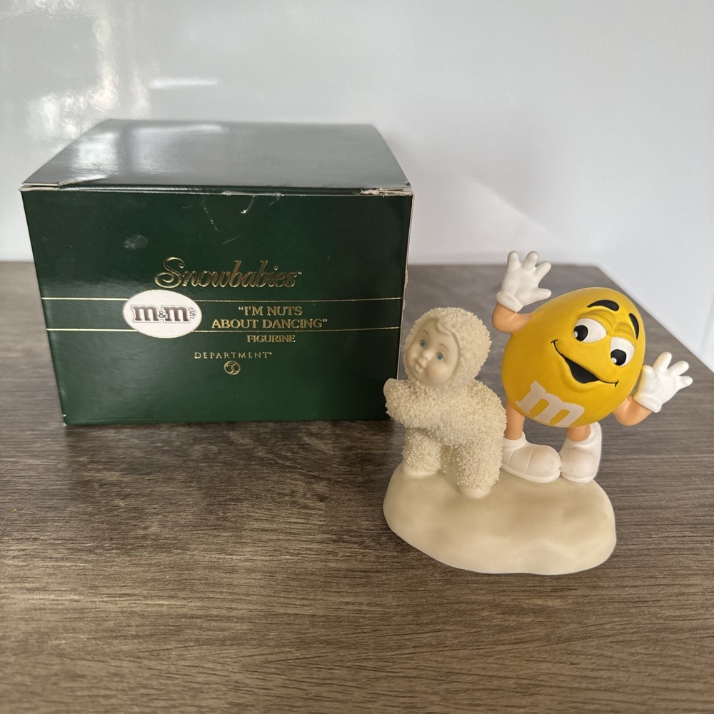 Dept 56 Snowbabies Yellow M&M Dancing Figurine with Original Box
