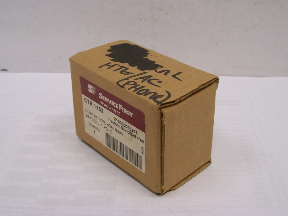 NEW Service First #CTR1152 X13060035327 Contactor 40A 24V Coil 1P    krae300i