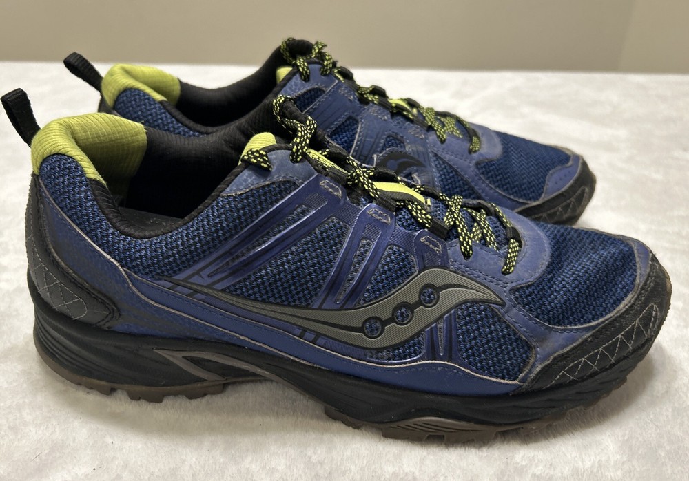 Saucony Mens Running Shoes Size 10W Wide Blue Yellow Grid Eclipse Tr4 S25426-1