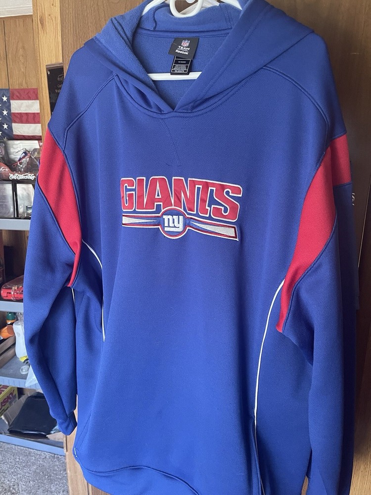 Reebok On Field New York Giants NFL Hoodie Sweatshirt Men's XXL Player Coach
