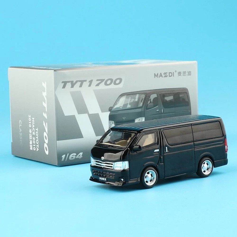 Masdi 1:64 2010 Black Hiace Mini Van MPV Sports Model Diecast Metal Car