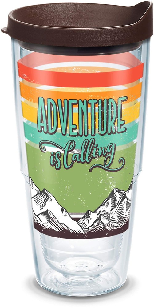 Adventure Awaits USA-Made Double-Walled Insulated Tumbler Travel Cup Keeps Drinks Hot or Cold