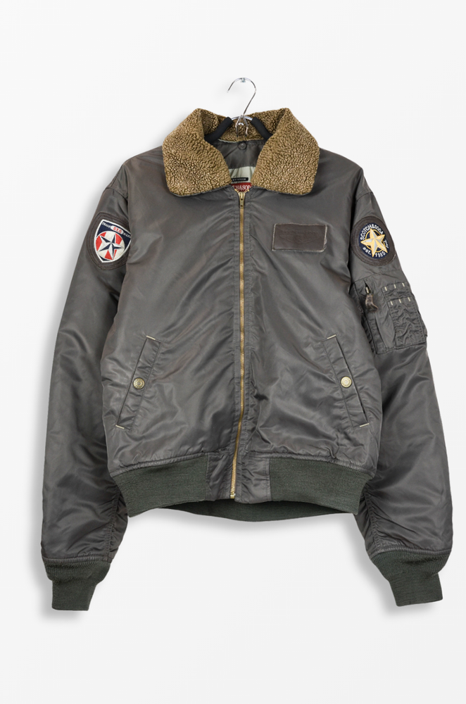 Scotch & Soda Aviator Bomber Jacket Patch Detail Relaxed Fit – Size L