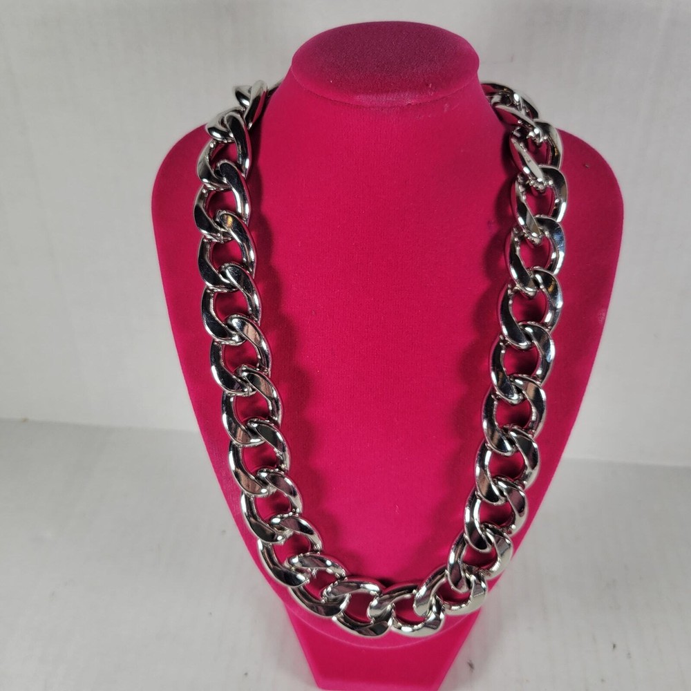 Vintage RJ Graziano Silver Tone Chunky Chain Chocker Goth Punk 90s Y2K Necklace