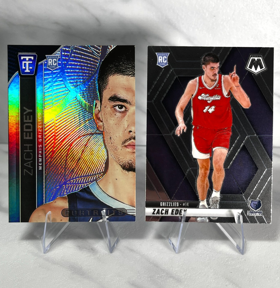 Zach Edey RC Lot (2) Panini Totally Certified Portraits, Mosaic | Grizzlies