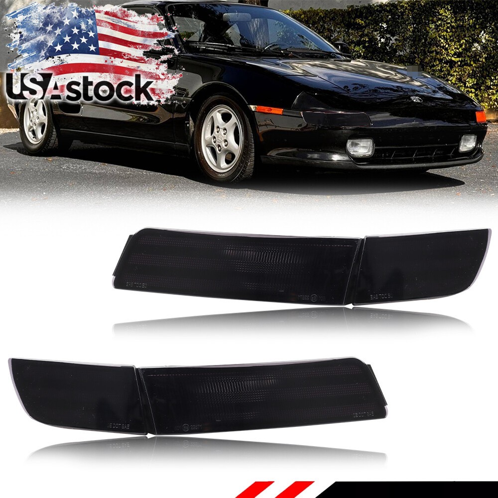 Smoke Lens Front Bumper Turn Signal Marker Lights For 91-95 Toyota MR-2 MR2 SW20