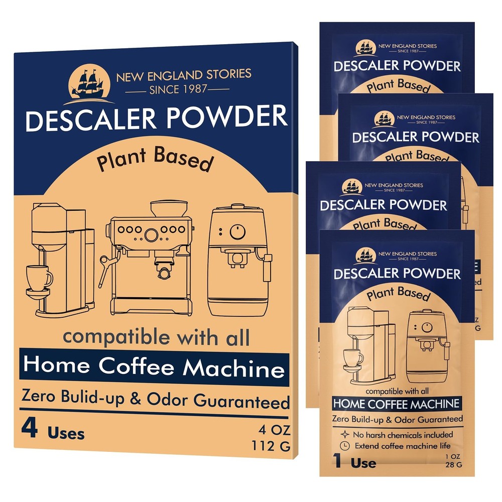 Descaling Powder for Coffee Makers & Espresso Machines - 4 Uses 8 oz