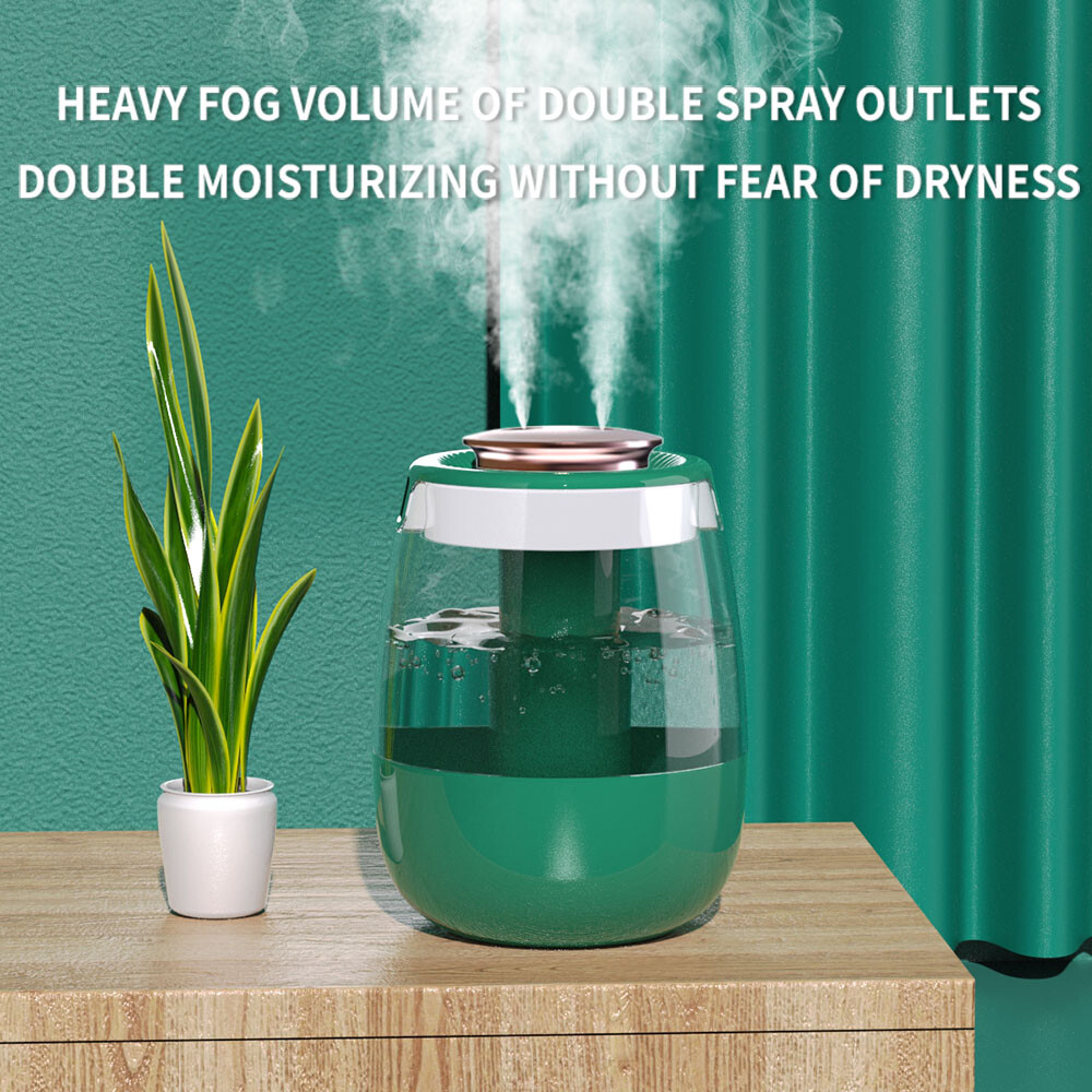 Heavy-Duty 280ml/h 1500ML Humidifier w/Blue Light Clean & 360° Wide Coverage