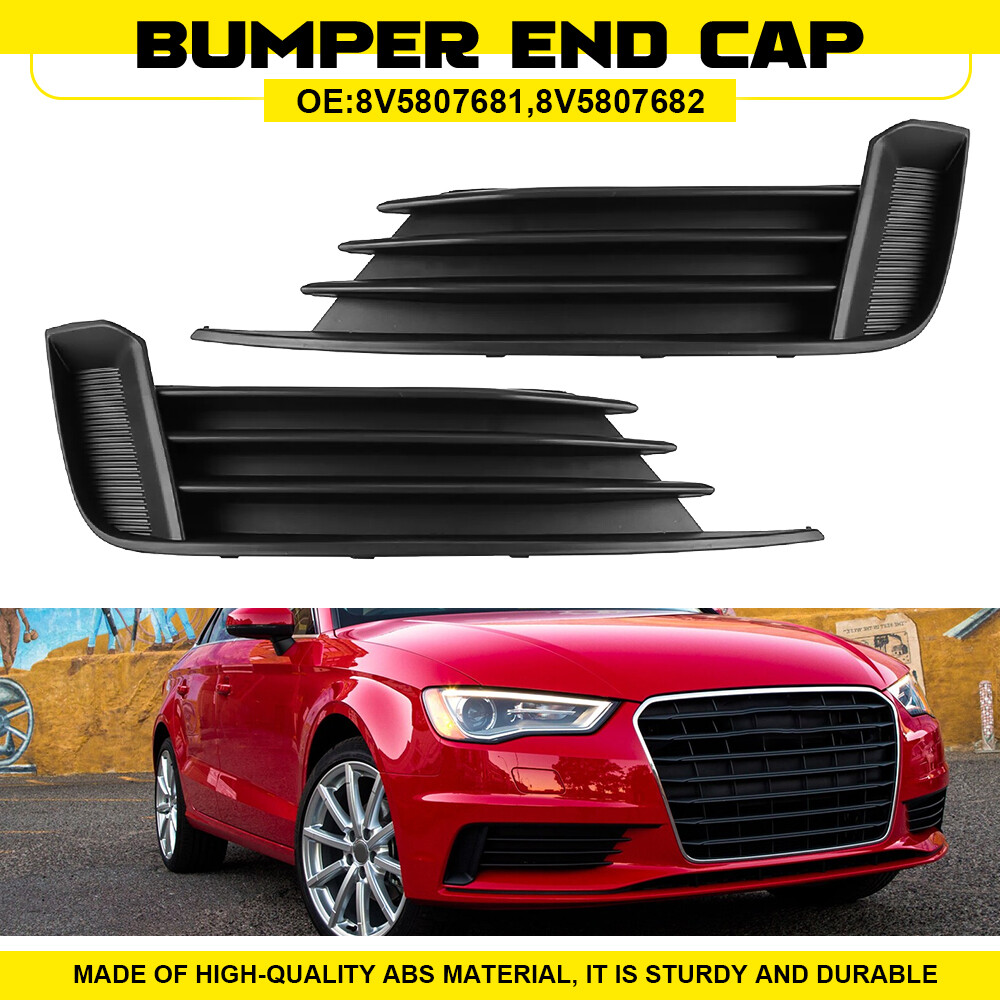 Pair Front Left Right Bumper Side Fog Light Lamp Cover for Audi A3 S3 2013-2017