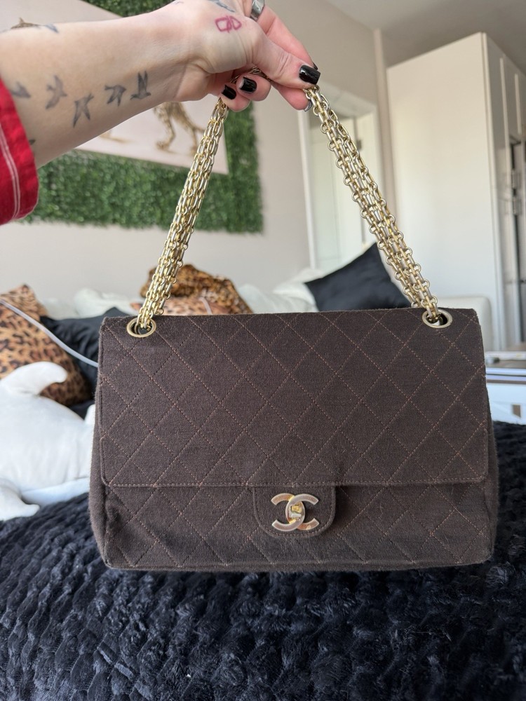 CHANEL Classic Jersey Medium Double Flap Bag