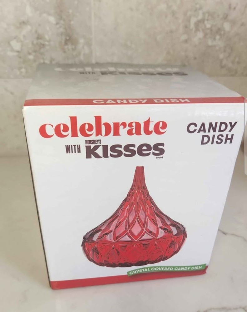 Hersheys Kisses Red Shannon Crystal Candy Dish New In Box