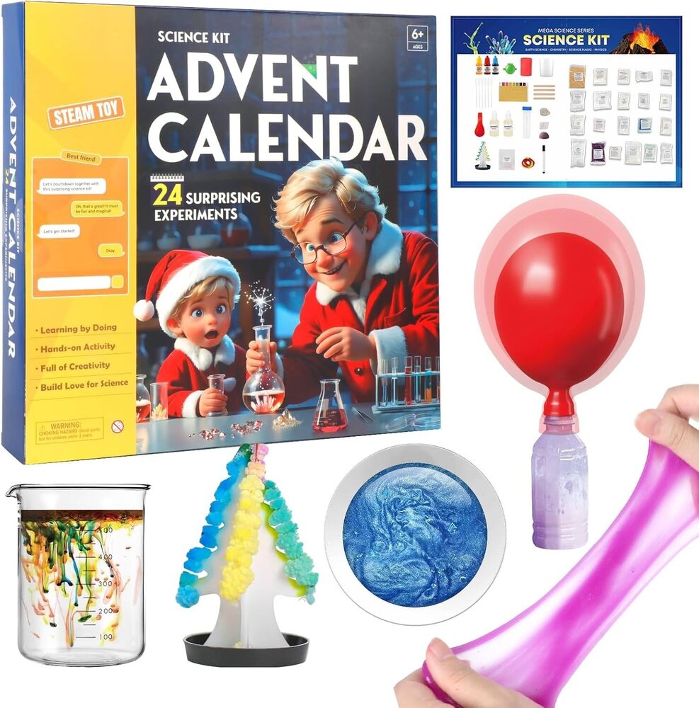 Advent Calendar for Kids 2024, Chemistry and Physics Science Kit for Kids
