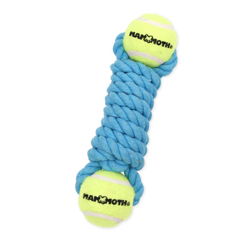Mammoth Twister Bone Dog Toy with 2 Tennis Balls for Chewing Fun