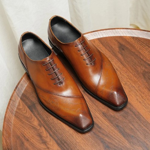 Oxford Dress Shoes Genuine Leather Brogue Formal Shoes