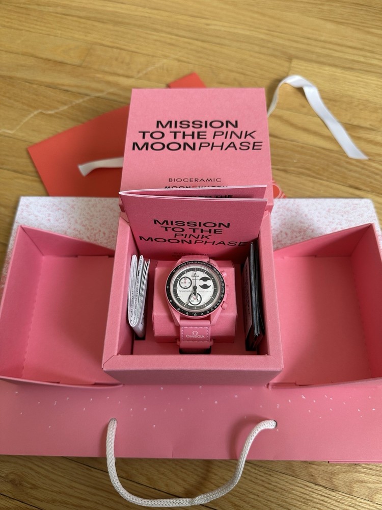 OMEGA x Swatch Bioceramic MoonSwatch Pink Moonphase Watch SO33P700