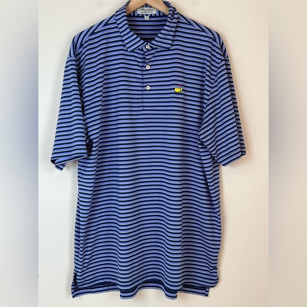 Masters Peter Millar XL Polo Shirt Augusta National Golf Blue Performance