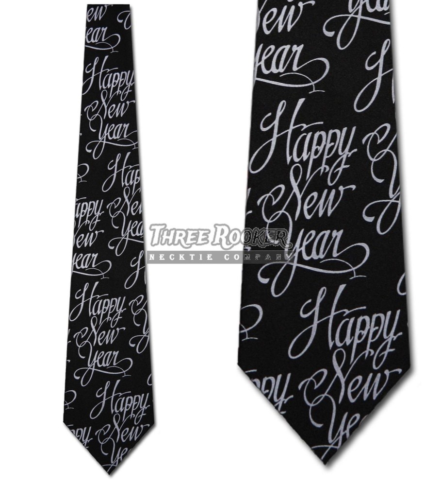 New Years Tie Happy New Year Neckties Mens Holiday Neck Tie NWT-image