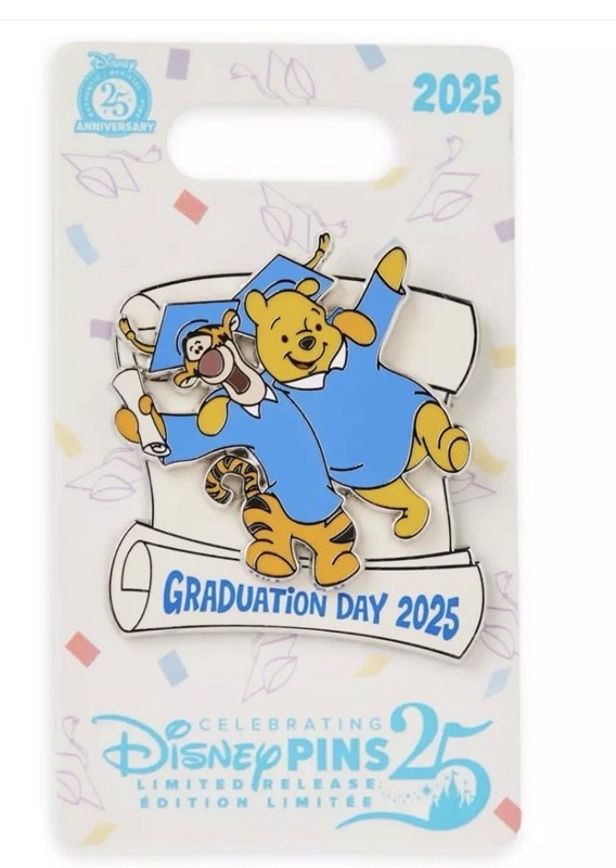 Disney Parks 2025 Graduation Day Winnie The Pooh And Tigger LR Pin