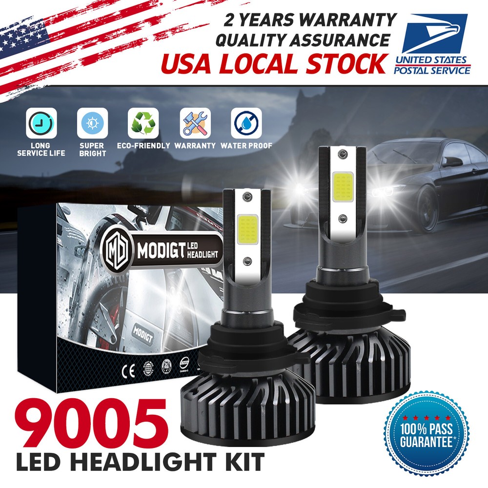 9005/HB3 LED Headlight Bulbs Kit High or Low Beam Super Bright White 30000LM