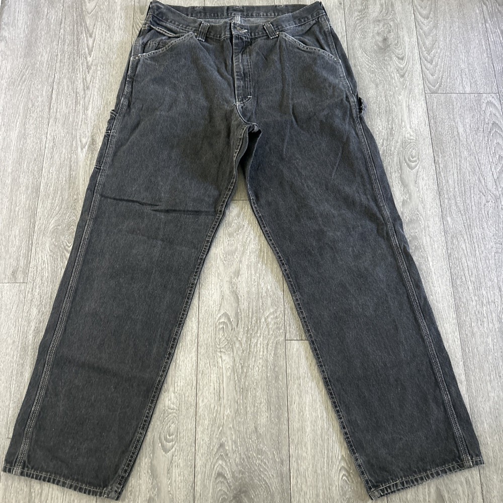 Vintage Lee Carpenter Jeans Men 38x33 Relaxed Straight Dark Denim