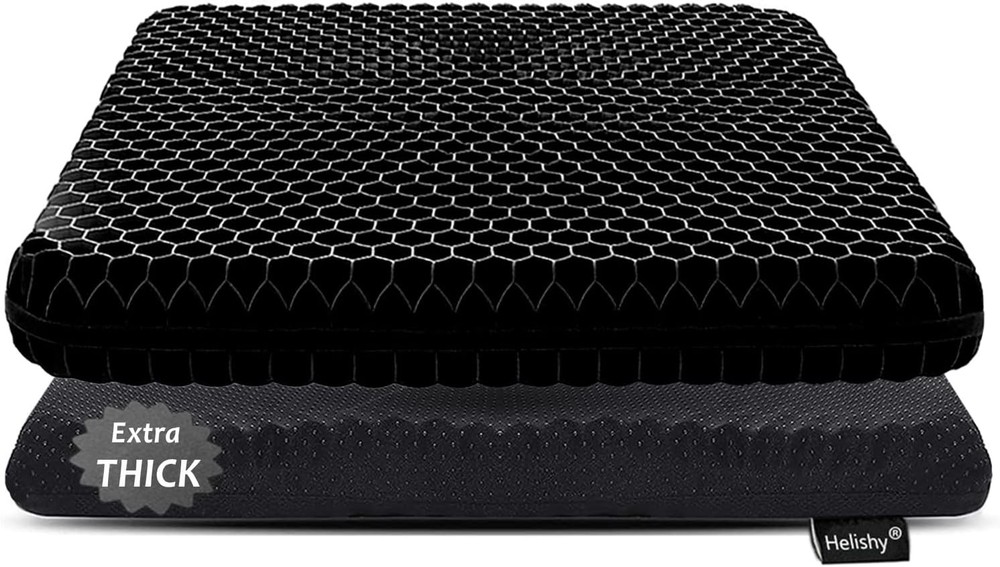 Gel Seat Cushion for Long Sitting, Extra Thick Gel Cushion for Wheelchair Soft C