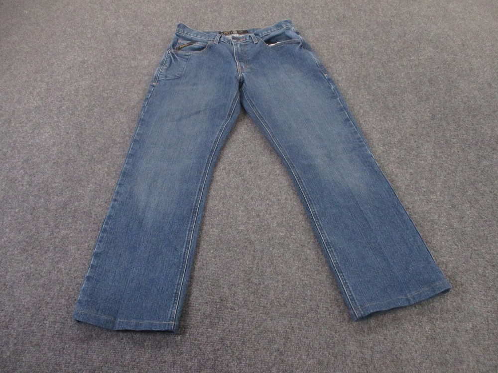 Ariat Mens Rebar M4 Relaxed Boot Cut Work Jeans 32x32 Blue Denim