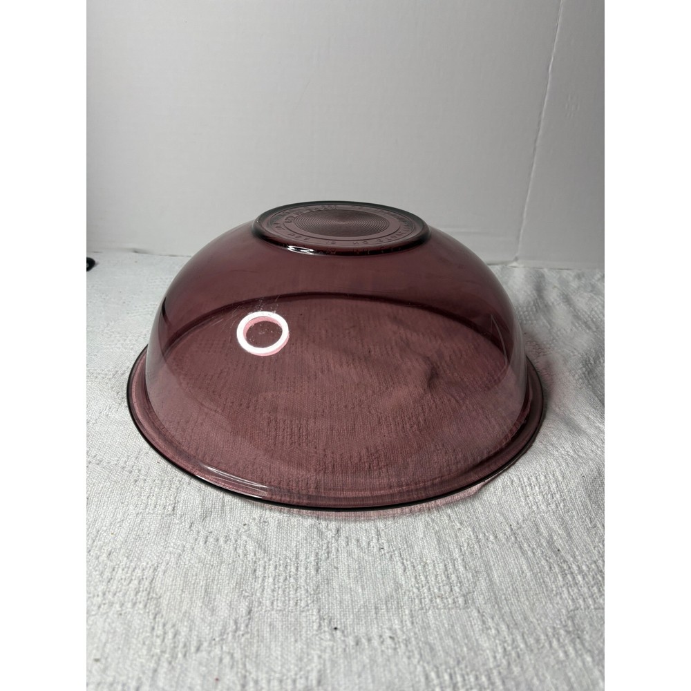 Pyrex Corning 4L Cranberry Purple Glass Nesting Mixing Bowl #326 USA Made  