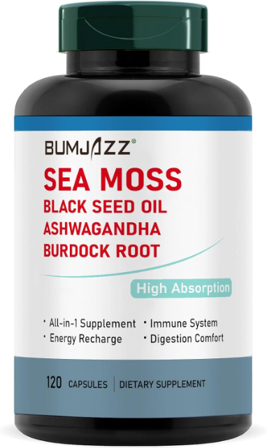 Sea Moss Capsules- Irish Sea Moss with Black Seed Oil Ashwagandha