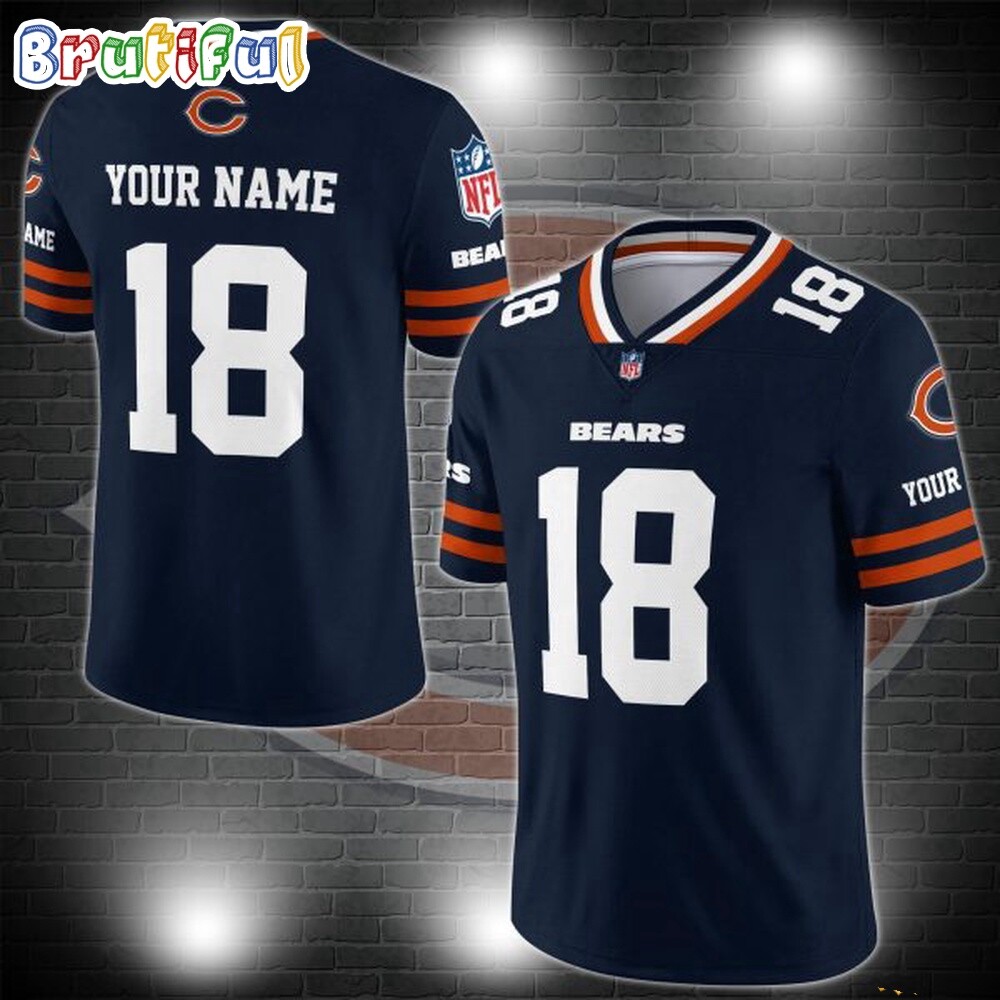 ChicagoxBears Logo Team Custom Football Jersey, Football Jersey Shirt