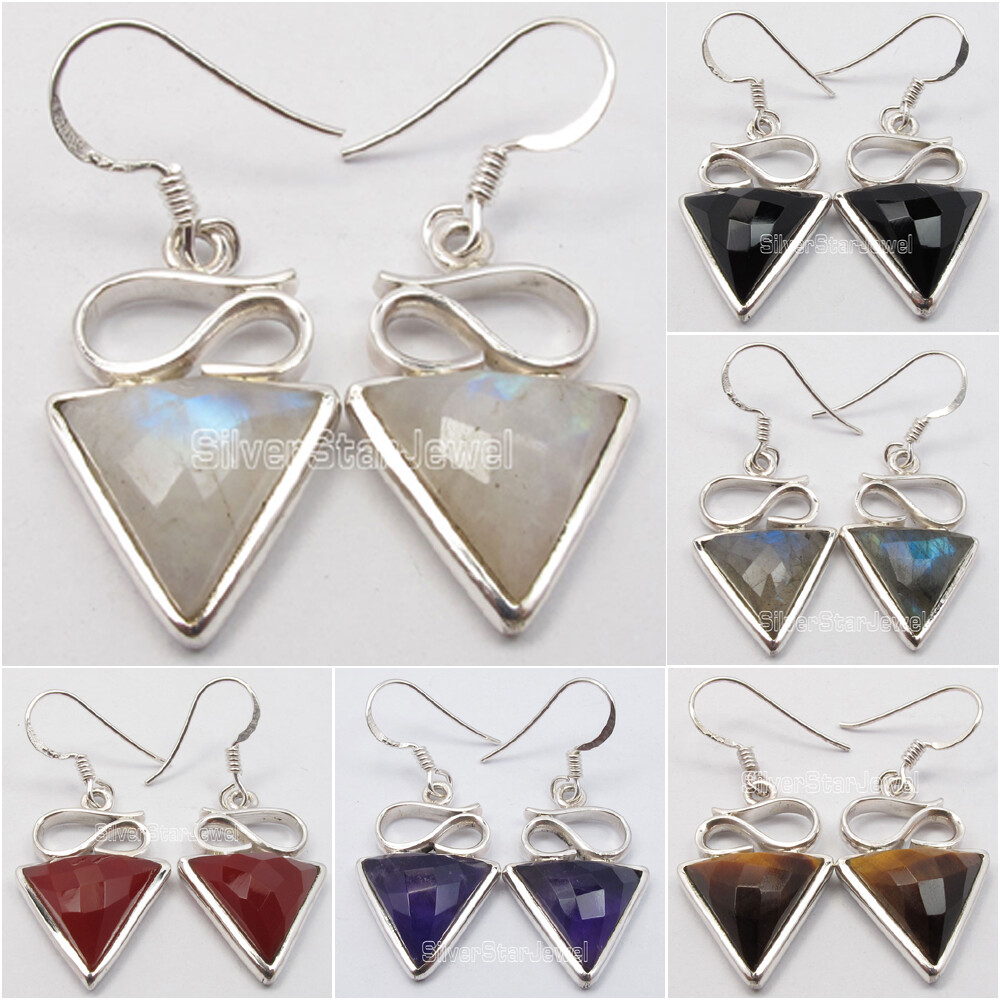 Flash Sale Jewel 925 Silver Earrings Checker LABRADORITE Jewelry Black Friday-image