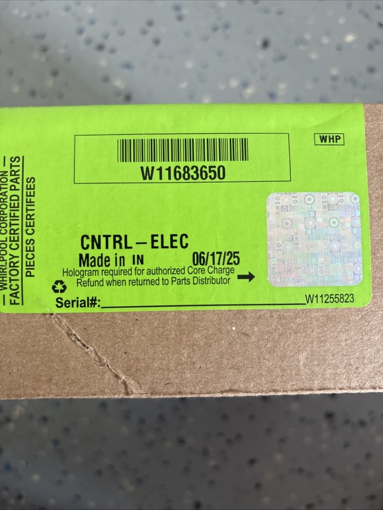 New/Open Box Never Used  Genuine OEM Whirlpool Control Board #W11683650