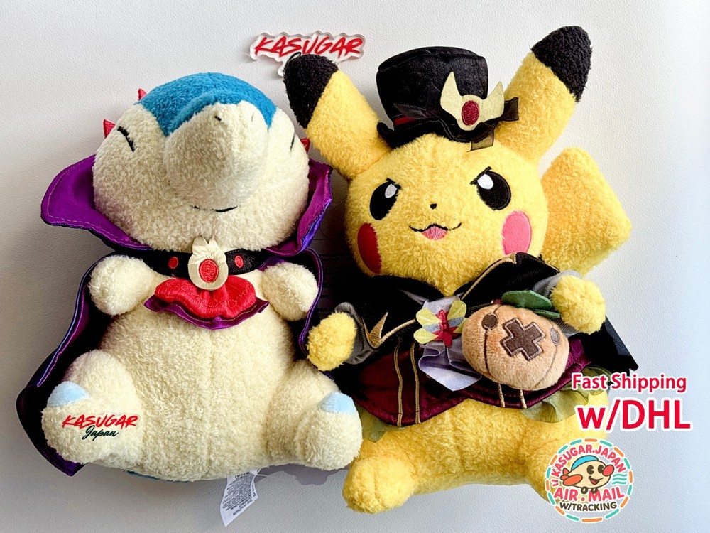 Pokemon Pikachu & Cyndaquil Set 2025 Halloween Ghost Chateau Plush Japan w/DHL