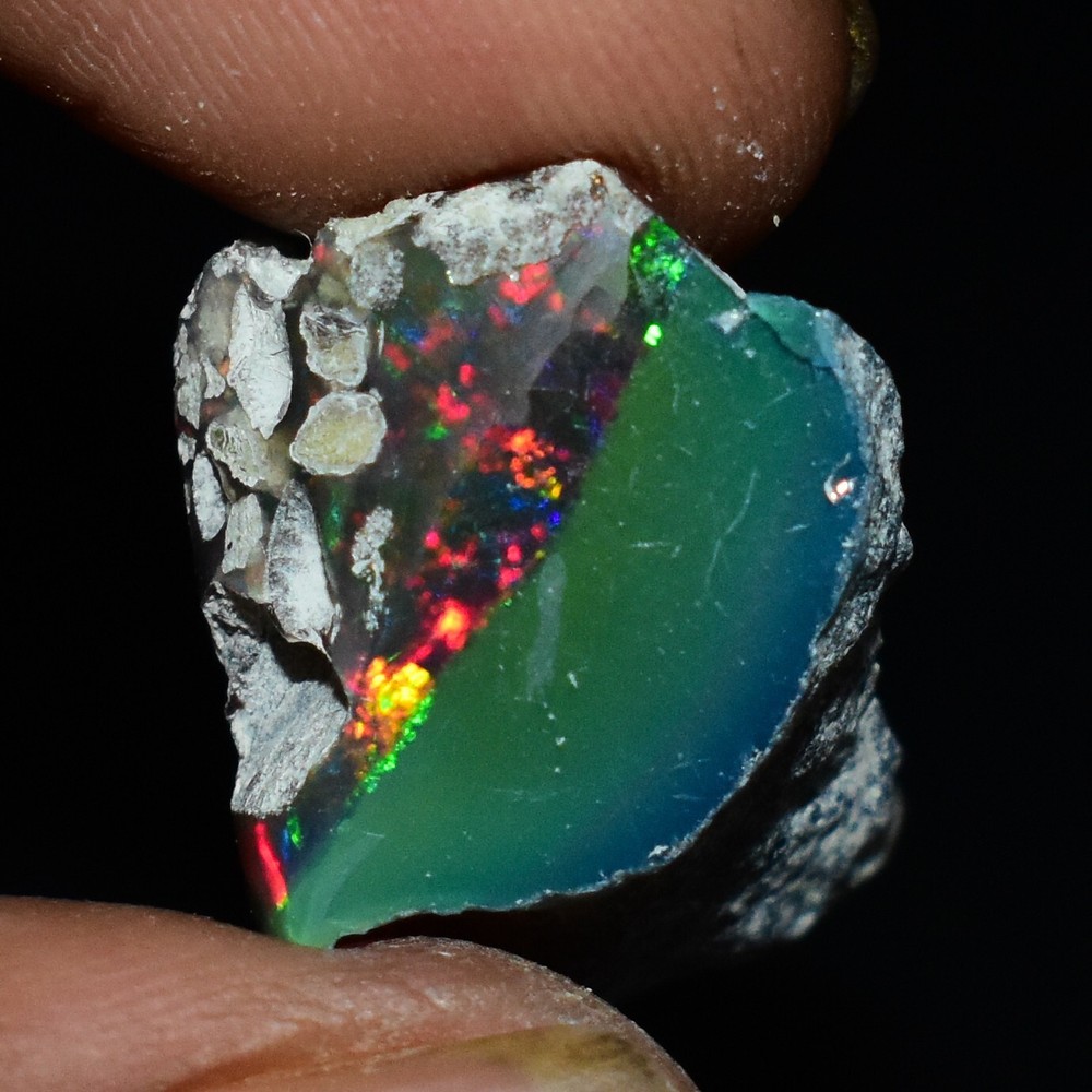 Black Opal Rough 13.00  Carats, Natural Ethiopian Opal Rough, Opal Raw Crystal