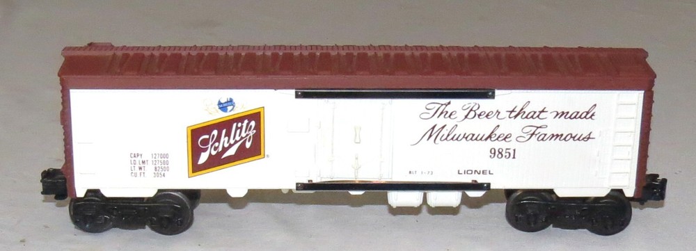 Lionel O Gauge Schlitz 9851 Reefer 1-73 Train Car