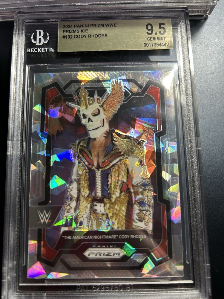 AMERICAN NIGHTMARE CODY RHODES: 2024 Panini Prizm WWE🚨CRACKED ICE🚨BGS 9.5 Gem