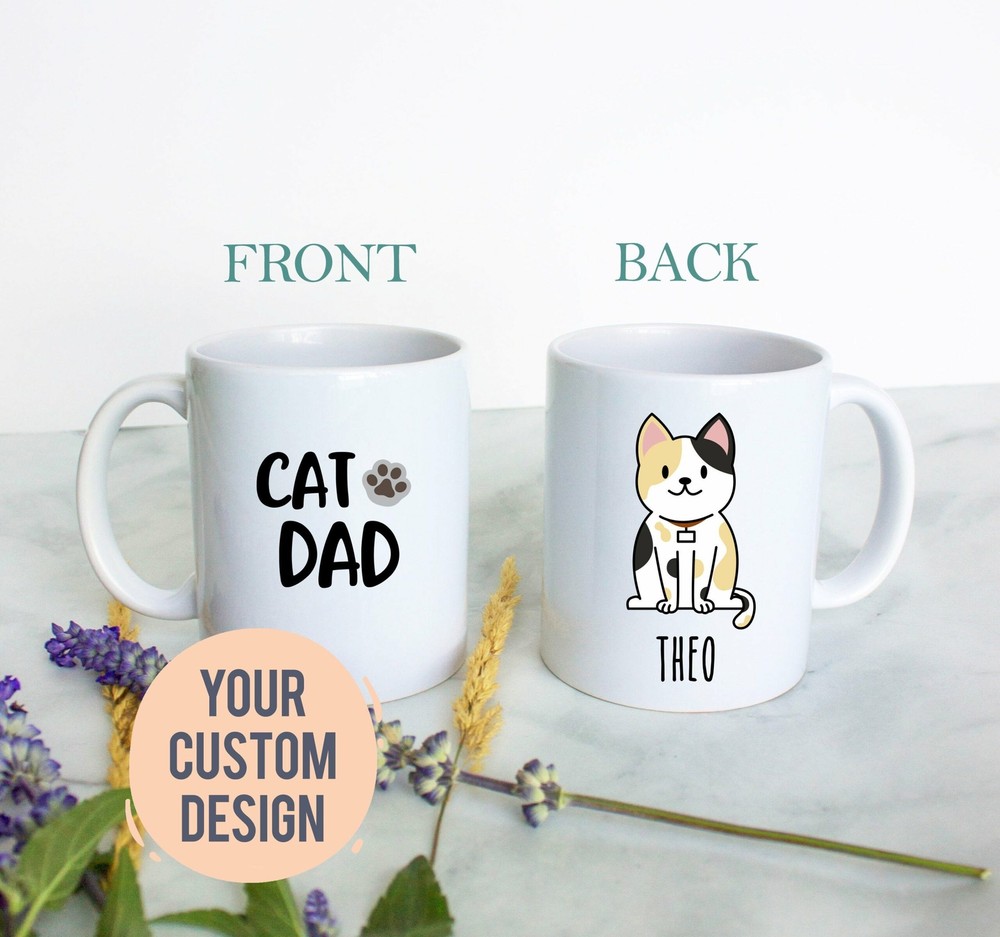 Personalized Cat Dad Mug Cartoon Cat Mug Cat Lovers Mug Cat Coffee Cup Custom