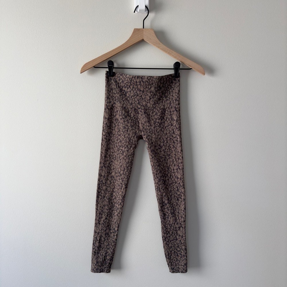 Spanx Cheetah Leopard Print Seamless Athletic Leggings Stretch Spandex XS
