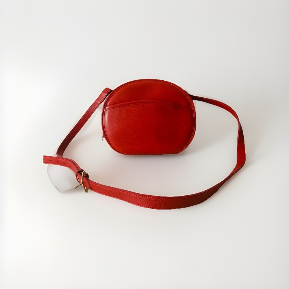 coach vintage cross body glove tan leather shoulder bag red 9901 made in USA