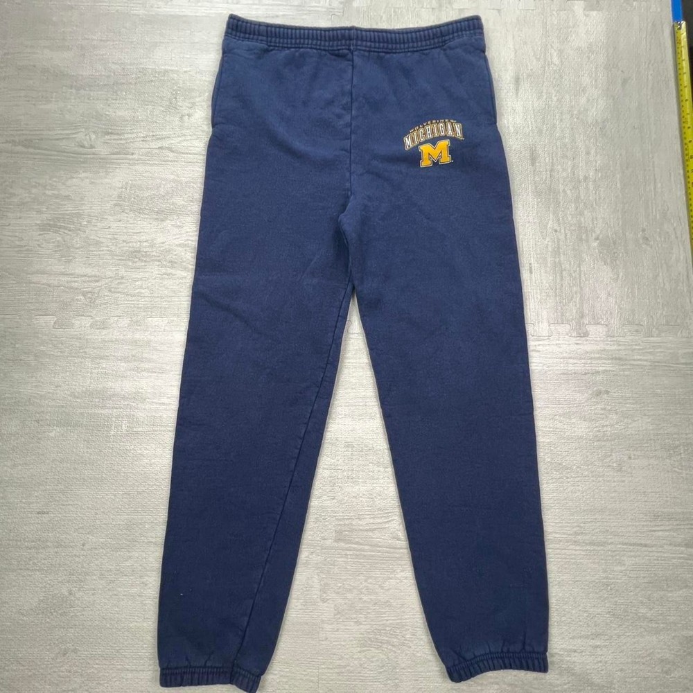 Vintage 90s Michigan Wolverines Sweatpants Size: L Blue Yellow NCAA College